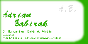 adrian babirak business card