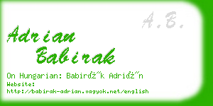 adrian babirak business card